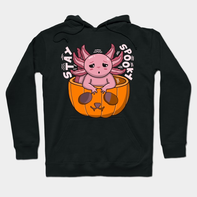 Stay Spooky Axolotl Hoodie by Luna Illustration